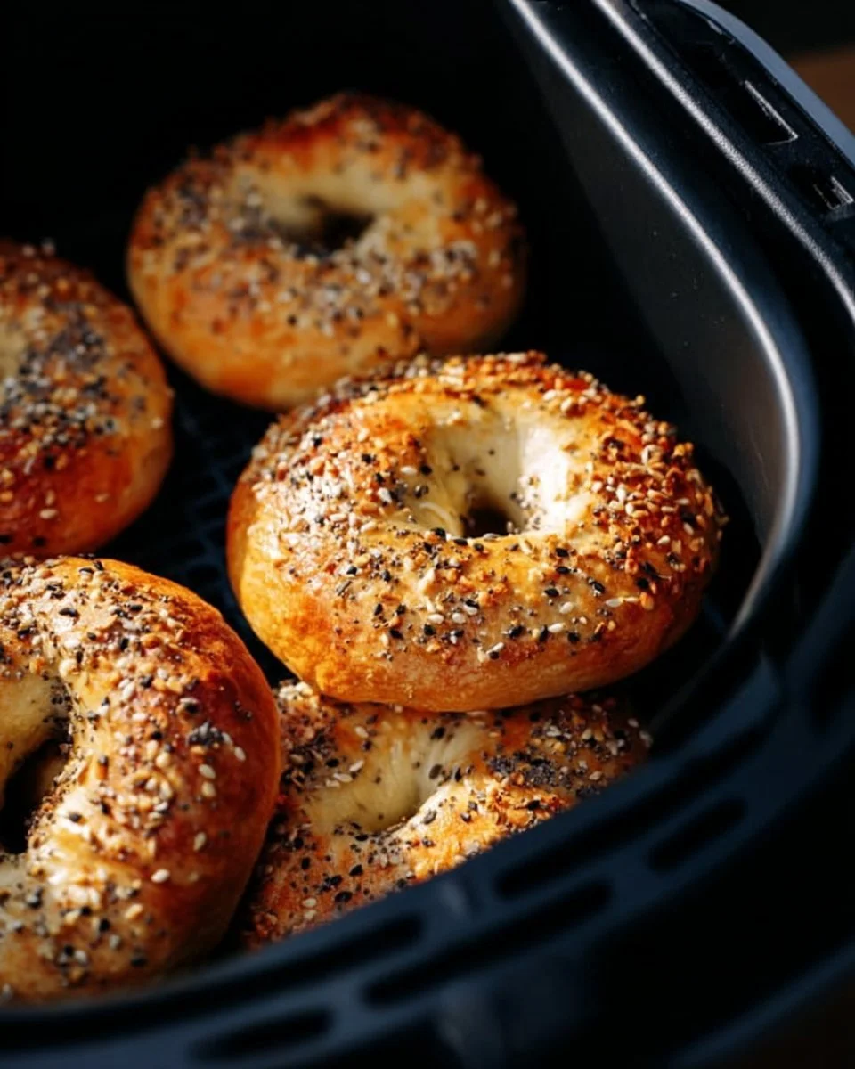 Eine Auswahl an frischen, leckeren Bagels in verschiedenen Sorten.