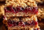 Beeren-Hafer-Riegel mit frischen Beeren und Haferflocken