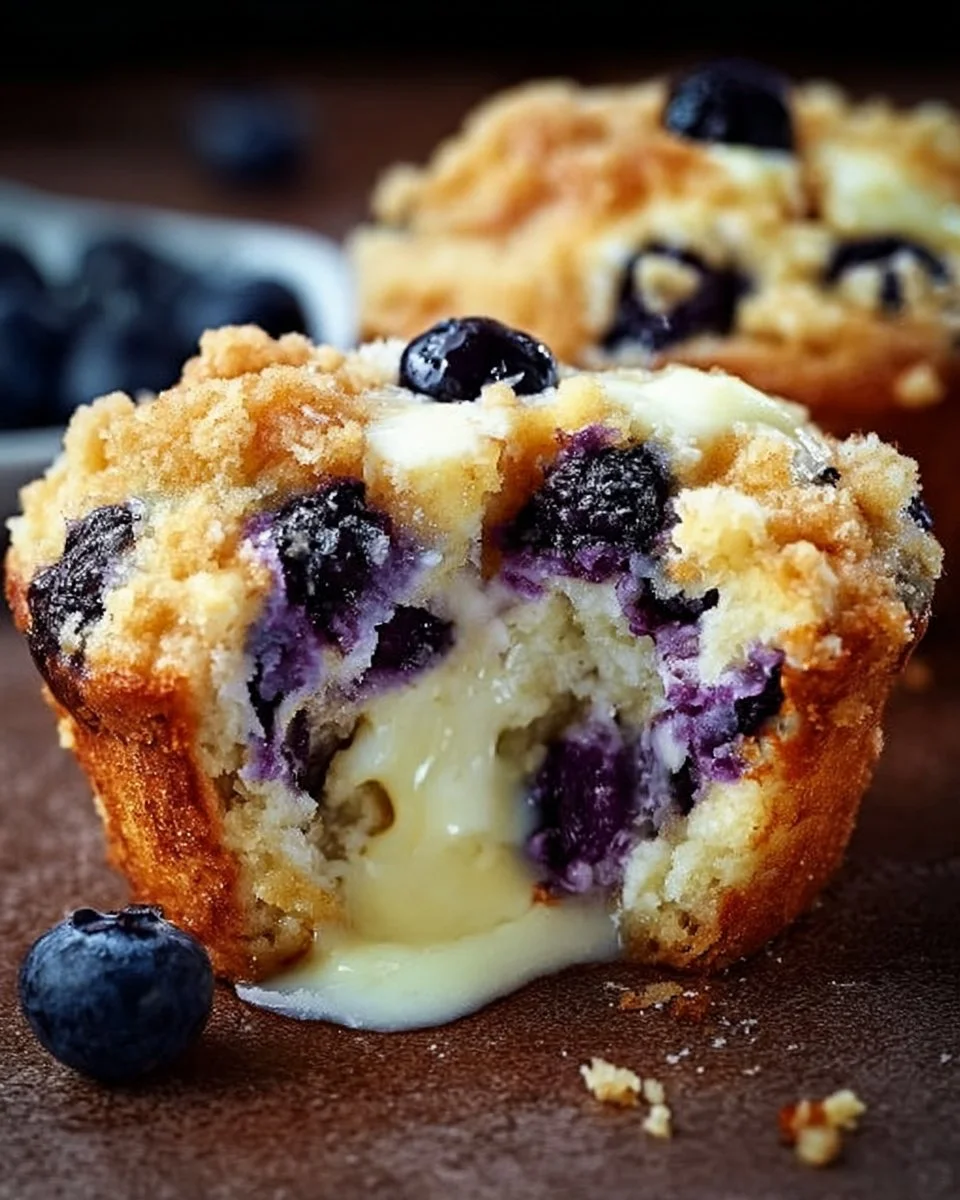Leckere Blaubeer-Frischkäse-Muffins frisch aus dem Ofen