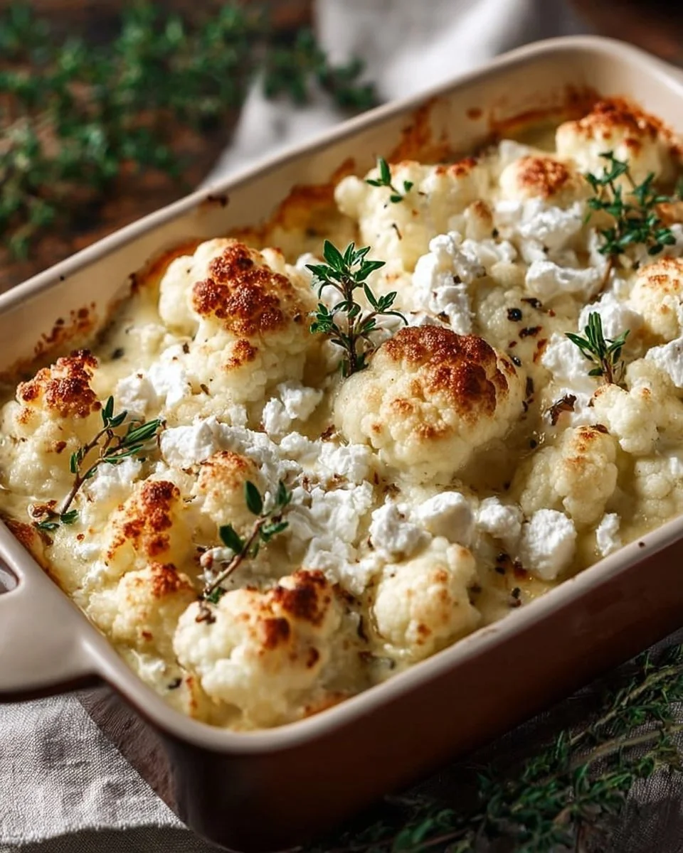 Leckerer Blumenkohl-Hack-Auflauf mit Feta für eine gesunde Mahlzeit.