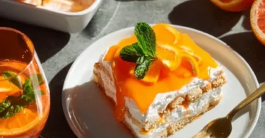 Fruchtiges Aperol Spritz-Tiramisu mit frischen Zutaten und einer köstlichen Schichtcreme