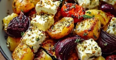 Köstliche Feta Kartoffeln Ofengemüse im Ofen zubereitet