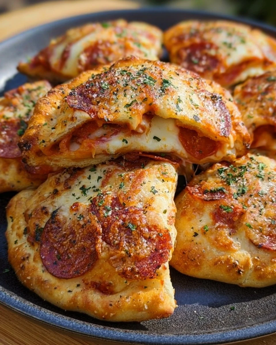 Leckere Luftfritteusen-Calzonen frisch zubereitet mit knusprigem Teig